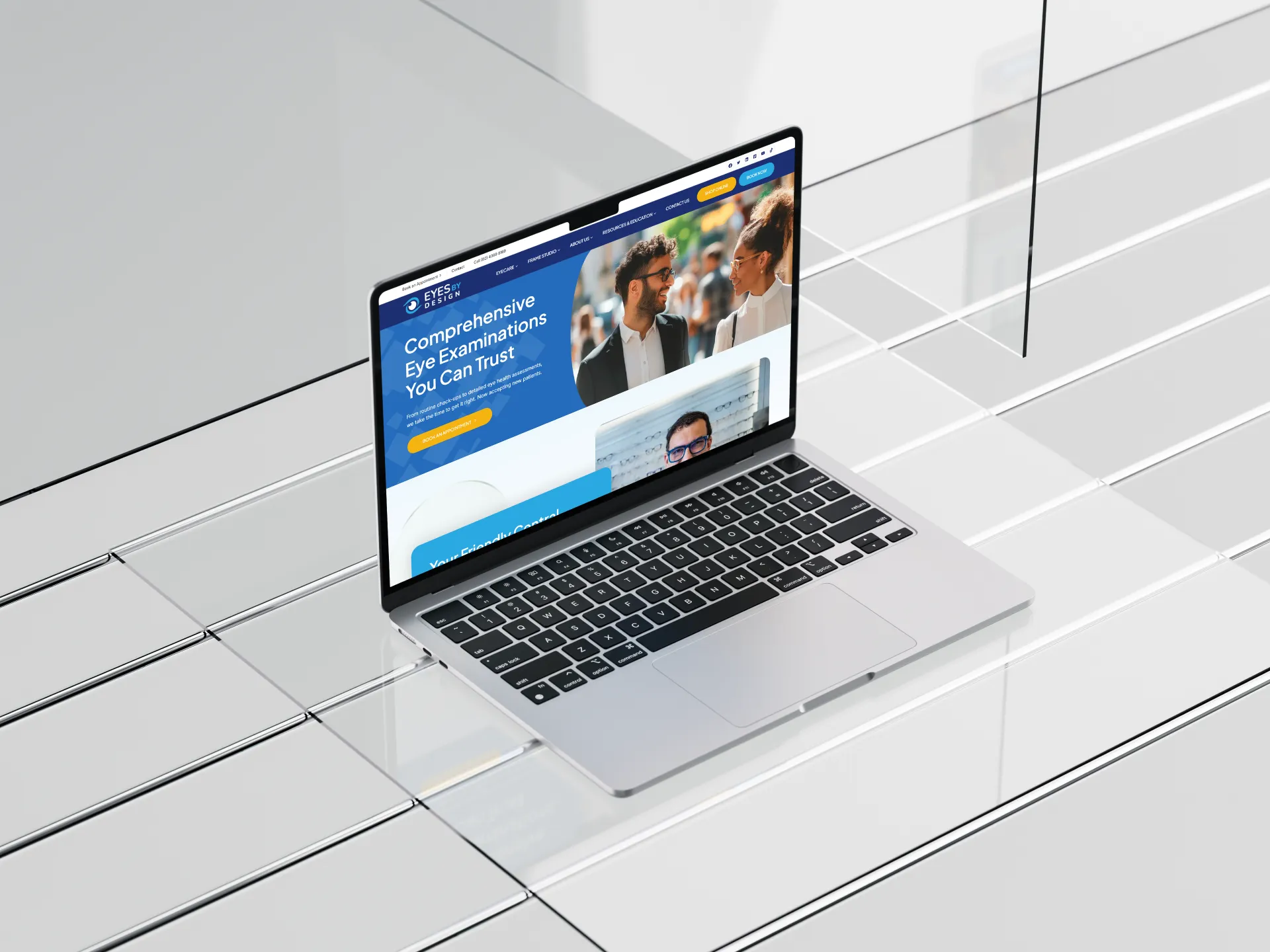 Eyes By Design website mockup