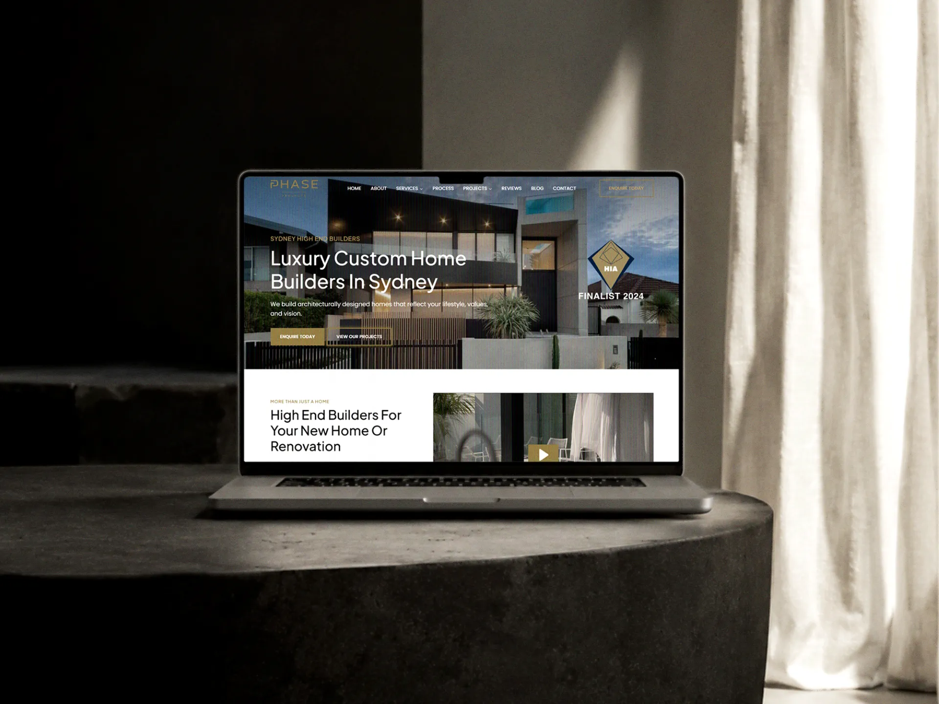 Phase Projects website mockup